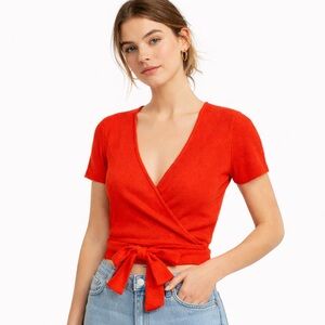Aritzia Little Moon Prunella Wrap Crop Top with Tie XXS